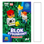 Blok rysunkowy biały A4 20 kartek Minecraft 100g/m2 ASTRA