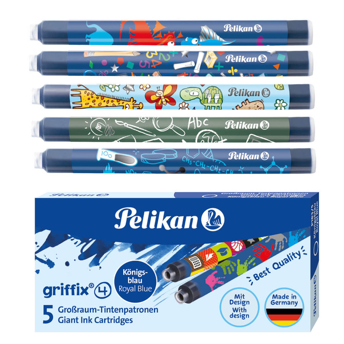 Naboje wkłady pióra wiecznego atramentowe długie Griffix 5szt PELIKAN