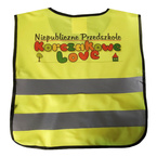 Kamizelka odblaskowa z własnym nadrukiem dla dzieci logo napis 100 sztuk