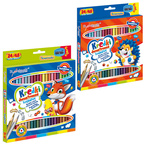 Kredki ołówkowe dwustronne trójkątne 24/48 kolorów +temperówka BAMBINO