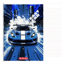 Zeszyt A5 16 kartek podwójna linia kolorowa 3linie 70g/m Fast Car HERLITZ