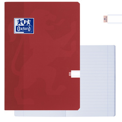 Zeszyt A5 60 kartek linie z marginesem 99,4µm soft touch czerwony OXFORD