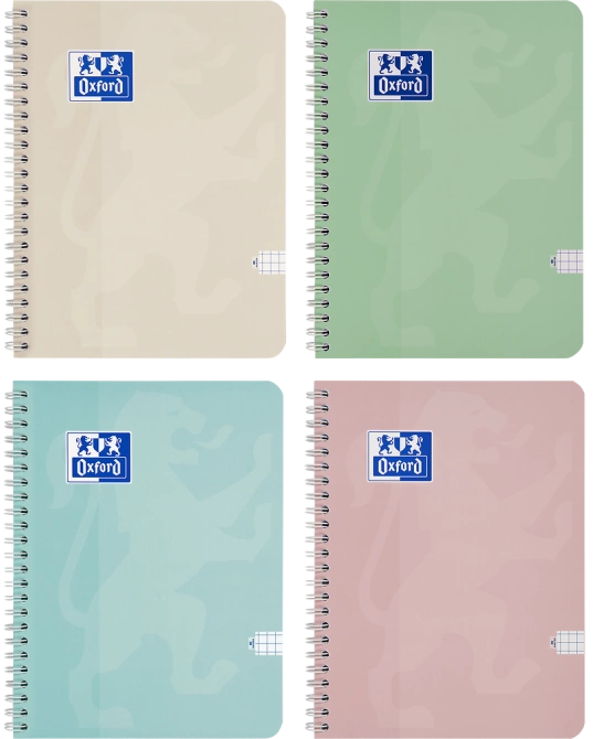 Kołozeszyt kołonotatnik A4 80k kratka soft touch Pastel 1szt OXFORD