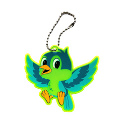 Breloczek brelok gadżet odblaskowy odblask zawieszka papuga