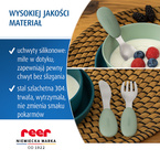 Zestaw komplet sztućców dla dzieci z stali nierdzewnej i silikonu 3el REER