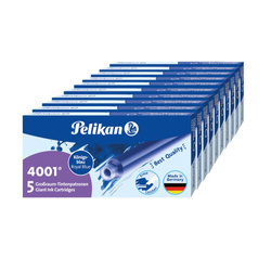 Naboje wkłady pióra wiecznego atramentowe długie 4001 niebies 50szt PELIKAN