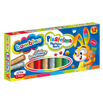 Plastelina szkolna 12 kolorów złota srebrna BAMBINO