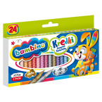 Kredki świecowe glinka kaolinowa + temperówka 24 kolory BAMBINO