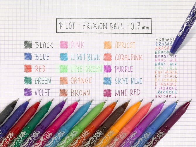 Długopis ścieralny FriXion 0,7mm PILOT + 9 wkładów