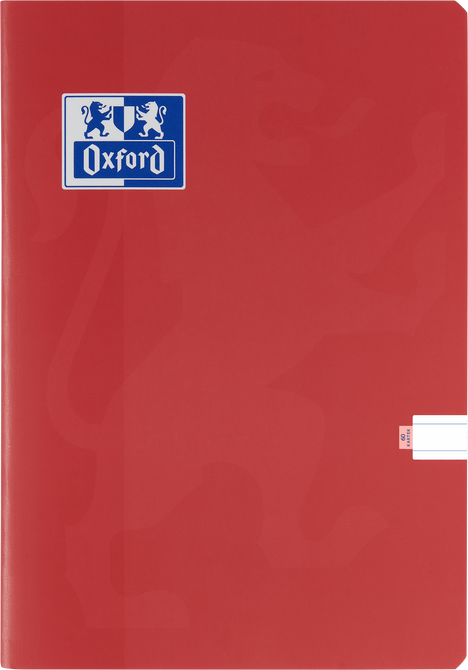 Zeszyt A4 60 kartek w linie z marginesem 99,4µm anti-scratch czerw OXFORD