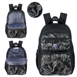 Plecak szkolny młodzieżowy czarny kwiaty 25l OXFORD