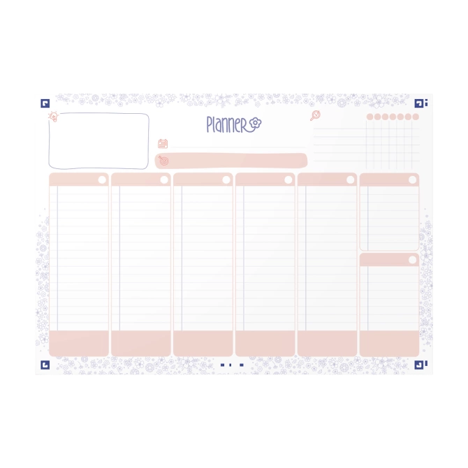 Planer tygodniowy notatnik A4 60 kartek Floral OXFORD