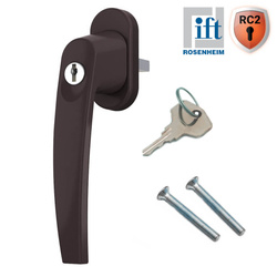 Klamka okienna okna antywłamaniowa kluczykiem RC2