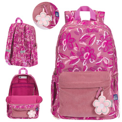 Plecak szkolny młodzieżowy ciemnoróżowy kwiatki 26l Bloom OXFORD