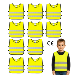 Kamizelka odblaskowa ostrzegawcza dla dzieci przedszkolaków 42x45cm 10szt