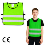 Kamizelka odblaskowa ostrzegawcza zielona dla dzieci młodzieży 50x55cm