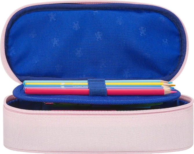 Piórnik kosmetyczka etui usztywniany z klapką różowy SCHOOL OXFORD
