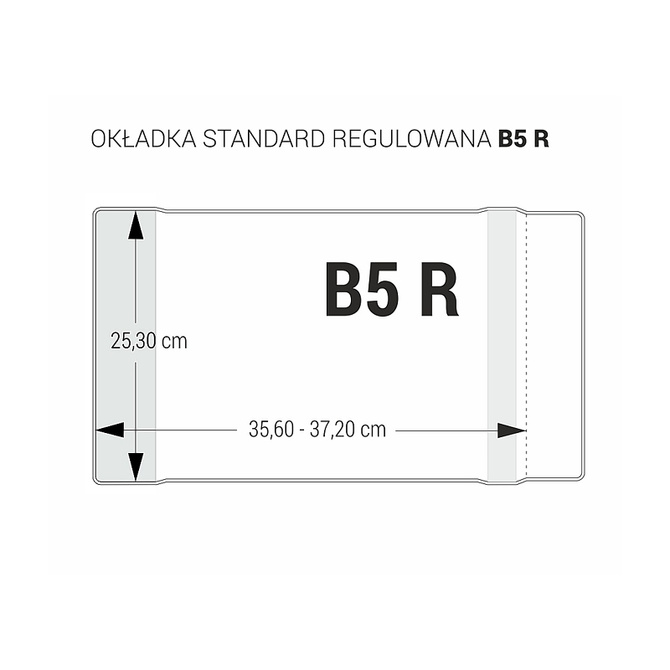 Zestaw okładka B5R regulowana 25,3cm x35,6-37,2cm przezr krystaliczna 25szt