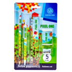 Zestaw piśmienniczy 5el długopis ołówek linijka gumka Pixel Minecraft ASTRA