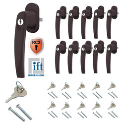 Klamka do okna antywłamaniowa kluczykiem RC2 10szt