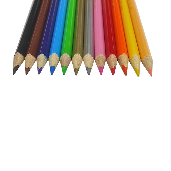 Kredki ołówkowe trójkątne szkolne 12 kolorów BAMBINO