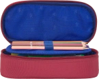 Piórnik kosmetyczka etui usztywniany z klapką bordowy SCHOOL OXFORD