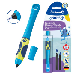 Pióro kulkowe Griffix 3 dla dzieci Praworęcznych niebieskie Blue PELIKAN