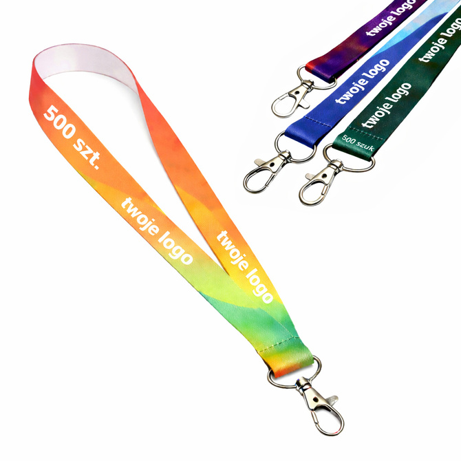 Smycze reklamowe 20mm nadruk 1-stronny + identyfikator 100x65mm 500szt 