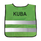 Kamizelka odblaskowa z własnym nadrukiem dla dzieci młodzieży logo napis