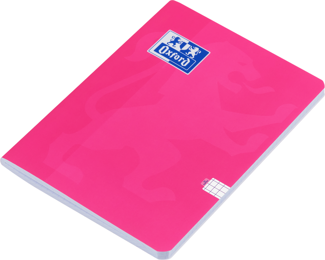Zeszyt A4 32 kartki w kratkę z marginesem 99,4µm soft touch różowy OXFORD