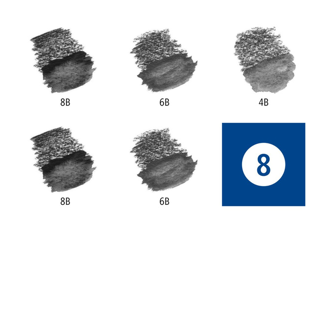 Zestaw ołówki akwarelowe 5szt + pędzelek 4B 6B 8B Mars Lumograph STAEDTLER