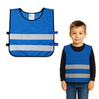 Kamizelka odblaskowa ostrzegawcza niebieska dla dzieci przedszkolaków 42x45cm