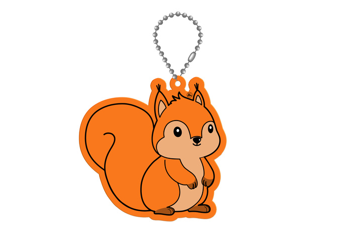 Brelok breloczek gadżet odblaskowy odblask zawieszka wiewiórka