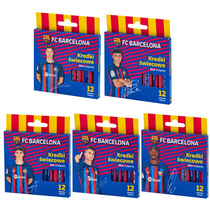Kredki świecowe woskowe FC Barcelona 12kol ASTRA