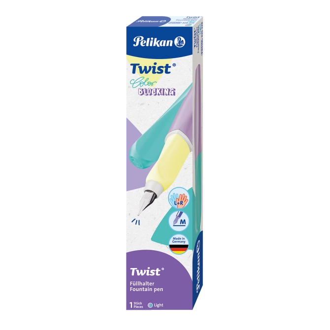 Pióro wieczne Twist nabój prawo/lewo pastelowe Color Blocking PELIKAN