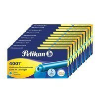 Naboje wkłady pióra wiecznego atramentowe długie 4001 turkus 50szt PELIKAN