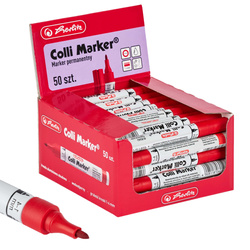 Marker permanentny wodoodporny czerwony Colli-Marker 50 sztuk HERLITZ