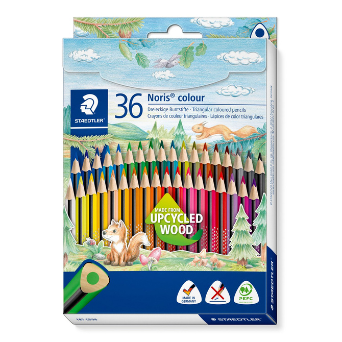 Kredki ołówkowe trójkątne 36 kolorów Wopex Noris colour STAEDTLER