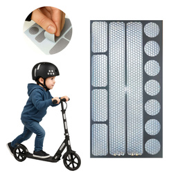 Naklejki odblaskowe ostrzegawcze na rower kask wózek srebrne zestaw 13szt