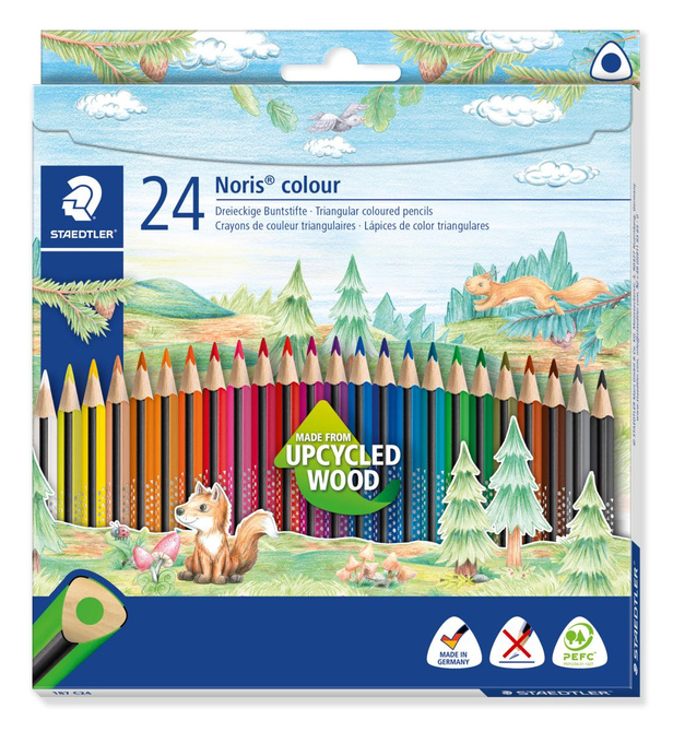 Kredki ołówkowe trójkątne 24 kolory Wopex Noris colour STAEDTLER