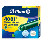 Naboje wkłady pióra wiecznego atramentowe krótkie 4001 zielon 60szt PELIKAN