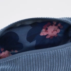 Piórnik kosmetyczka etui saszetka sztruksowy niebieski bloom OXFORD