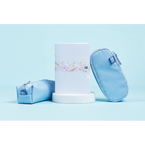 Piórnik kosmetyczka etui usztywniany z klapką błękitny Flowers OXFORD