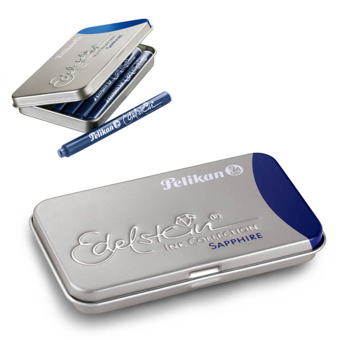 Naboje wkłady pióra wiecznego długie Edelstein Sapphire granat 6szt PELIKAN