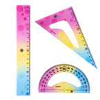 Zestaw geometryczny elastyczny flexi linijka kątomierz ekierka pastel ASTRA