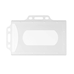 Identyfikator na kartę twardy holder plastik uchwyt poziom i pion 59x92mm