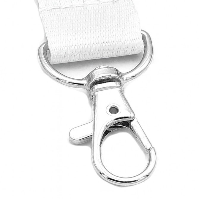 Smycz do identyfikatora na szyję 2cm karabińczyk długość 90cm biała 20szt