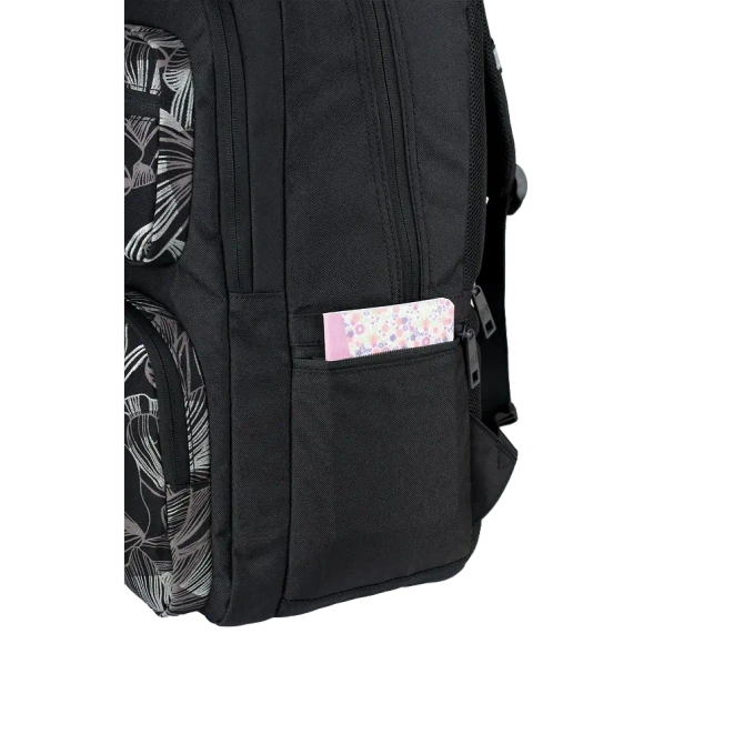 Plecak szkolny młodzieżowy czarny kwiaty 25l OXFORD