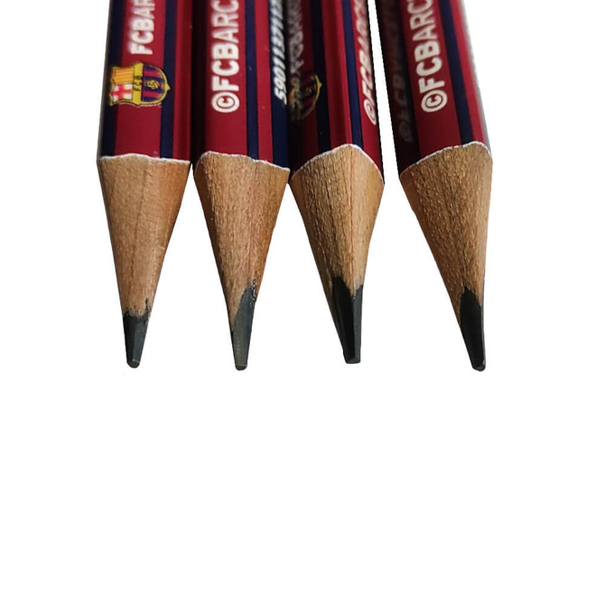 Ołówek zestaw ołówków HB trójkątny z gumką FC Barcelona FCB 4szt ASTRA