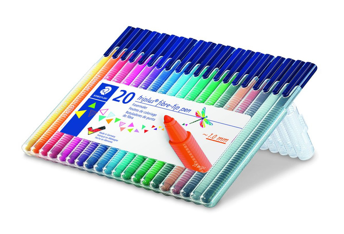 Pisaki flamastry mazaki trójkątne plastikowym etui Triplus 20szt STAEDTLER